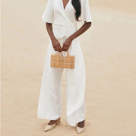Cult Gaia Rylan Linen Blend Wide Pants